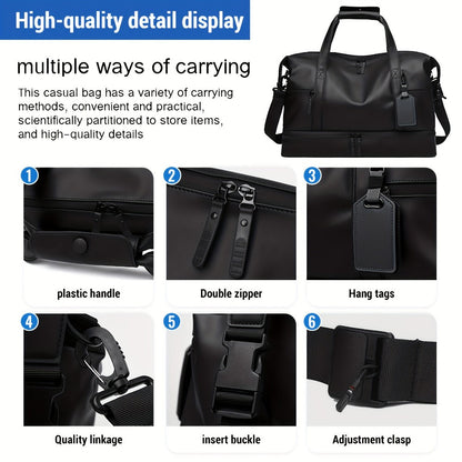 Gym Duffel Bag – PU Leather, Multi Pocket, for Travel & Work – detail view 10