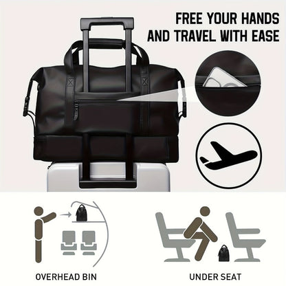 Gym Duffel Bag – PU Leather, Multi Pocket, for Travel & Work – detail view 12