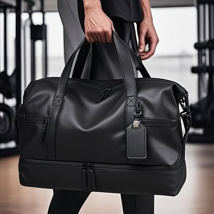 Gym Duffel Bag – PU Leather, Multi Pocket, for Travel & Work – detail view 2