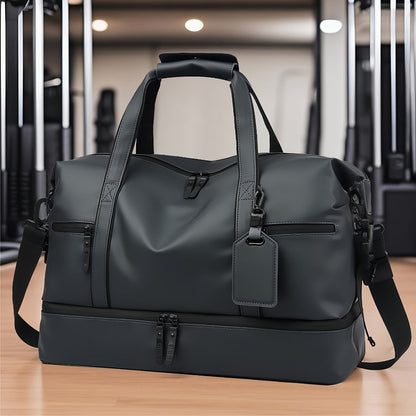 Gym Duffel Bag – PU Leather, Multi Pocket, for Travel & Work – detail view 3