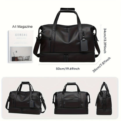 Gym Duffel Bag – PU Leather, Multi Pocket, for Travel & Work – detail view 4