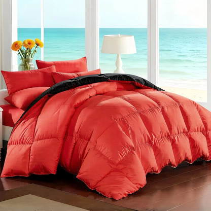 Comforter Set 7-Piece Bed in a Bag Queen King Full Soft Microfiber Down Alternative Comforter Fitted Sheet Flat Sheet Pillow Shams