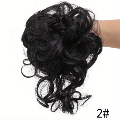 Hair Accessories - Curly Bun Donut Wig Hairpiece for Women - Synthetic Chignon Updo Accessory - product detail view 14