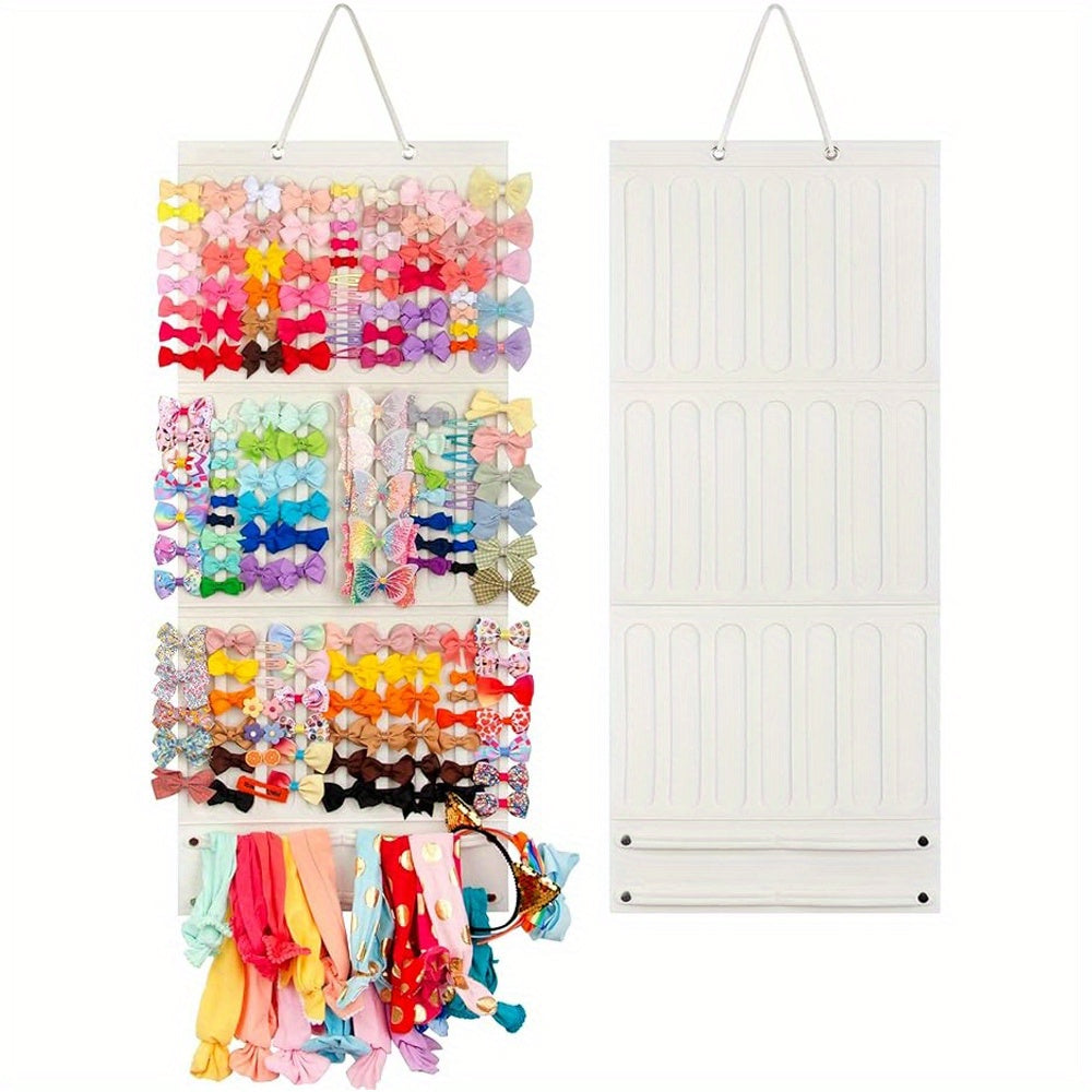Hair Accessory Organizer - Bow Holder Felt Wall Hanging Storage Bag for Hairpins Bows Clips - product detail view 19
