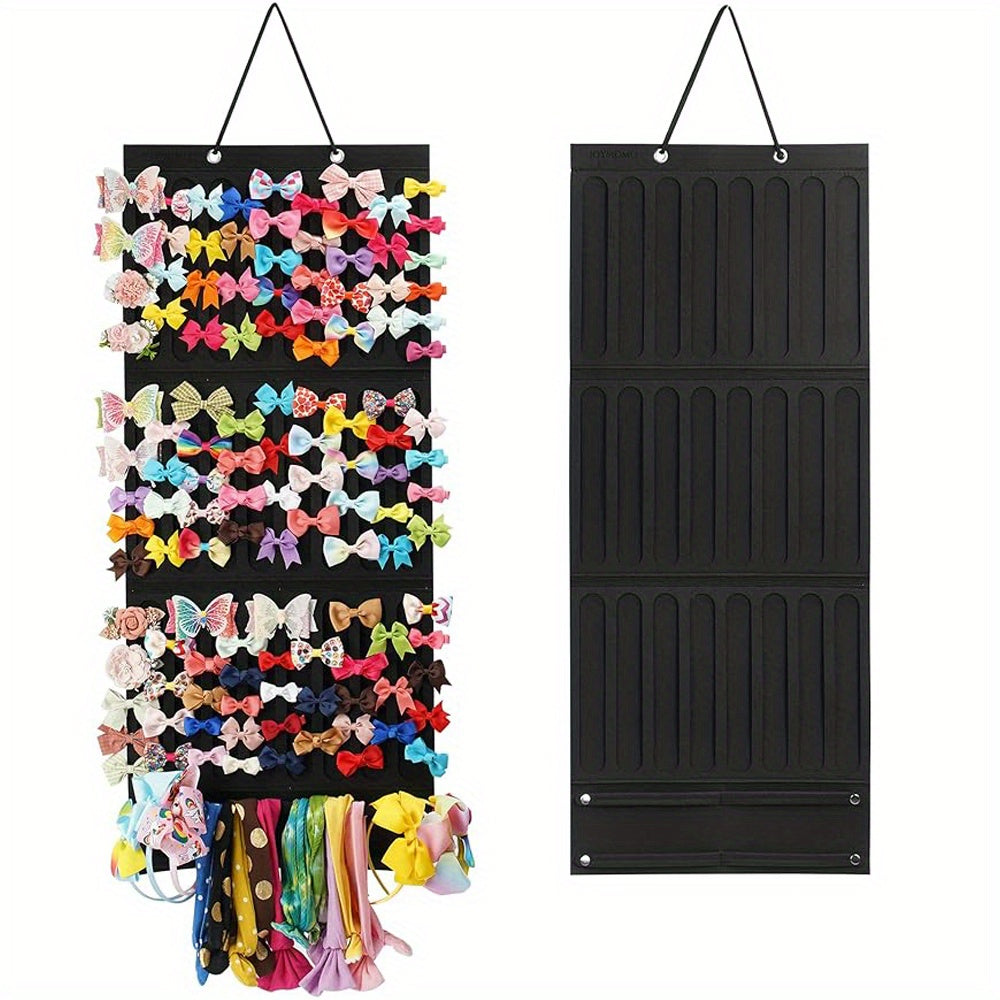 Hair Accessory Organizer - Bow Holder Felt Wall Hanging Storage Bag for Hairpins Bows Clips - product detail view 20