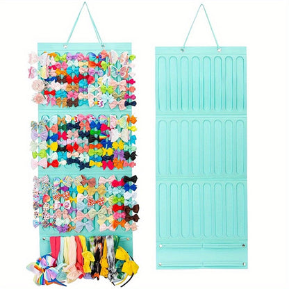 Hair Accessory Organizer - Bow Holder Felt Wall Hanging Storage Bag for Hairpins Bows Clips - product detail view 23
