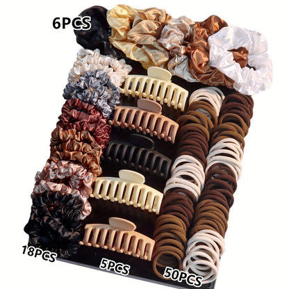 Hair Clips for Women - Accessories Set for 79PCS , Elastic Ties, Headbands & Ponytail Holders - product detail view 10