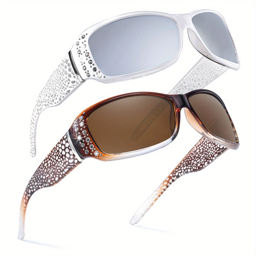Hair Clips for Women - Rhinestone 2 Pack for Girls White Mirror Crystal Sparkle Barrette Set - product detail view 9