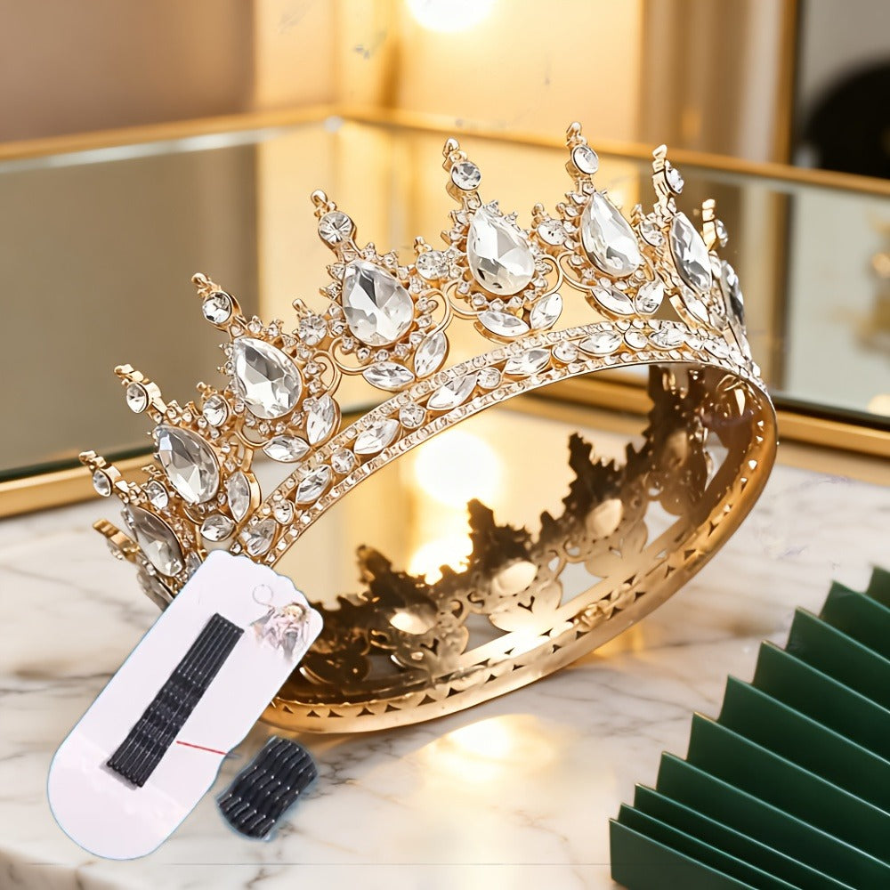 Hair Clips for Women - Rhinestone Crown Clip Set 2pcs - Luxury Princess Tiara Accessories for - product detail view 5