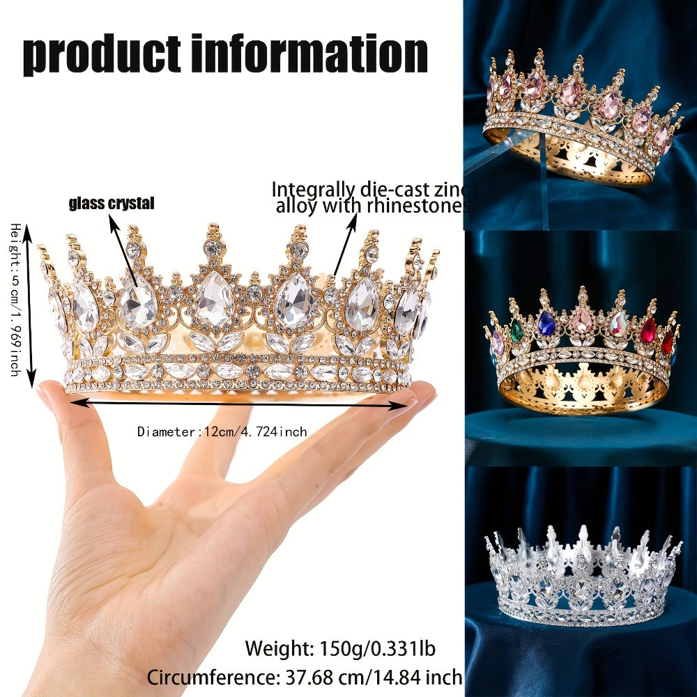 Hair Clips for Women - Rhinestone Crown Clip Set 2pcs - Luxury Princess Tiara Accessories for - product detail view 11