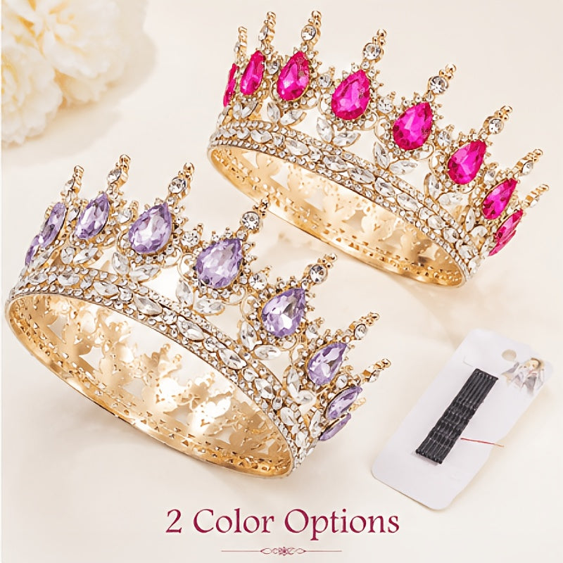 Hair Clips for Women - Rhinestone Crown Clip Set 2pcs - Luxury Princess Tiara Accessories for - product detail view 12