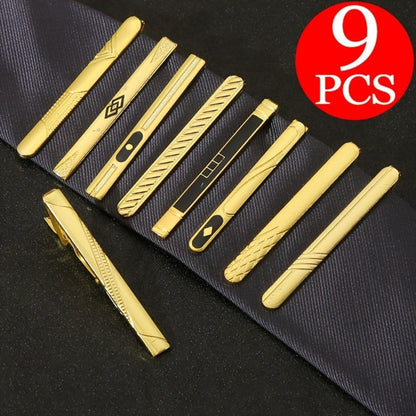 Hair Clips for Women - Tie Set 9pcs Men's Business Suit Accessories - Luxury Fashion Tie Bar Gift - product detail view 12