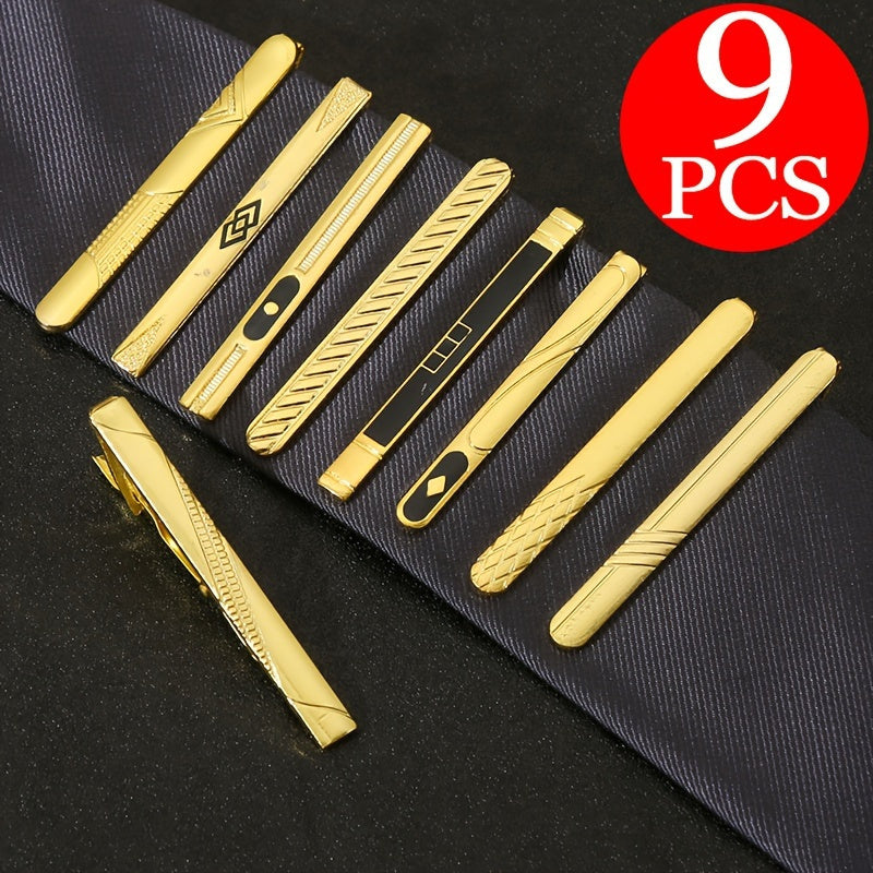 Hair Clips for Women - Tie Set 9pcs Men's Business Suit Accessories - Luxury Fashion Tie Bar Gift - product detail view 19