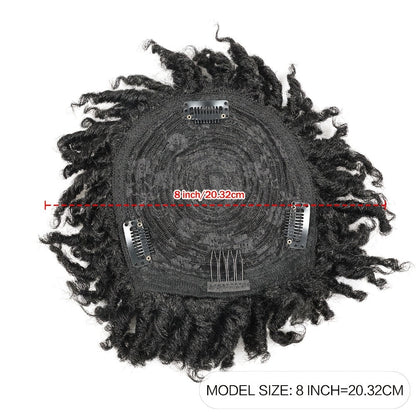 Hair Toppers - Dreadlock Topper for Men - Short Synthetic Clip-In Braided Half Wig, Afro - product detail view 9
