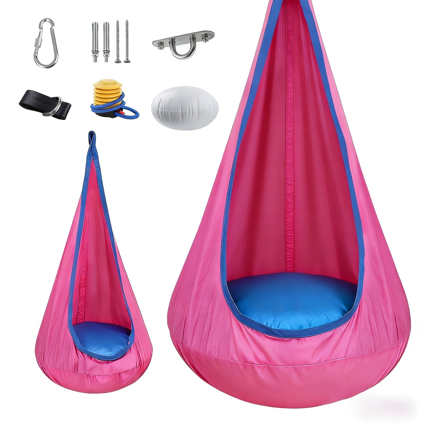 Hammock Chair shown in the pink option