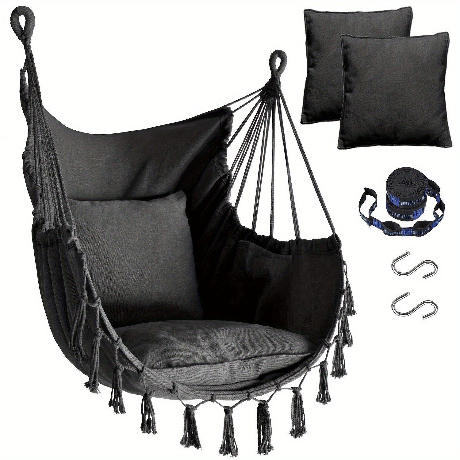 Hammock Chair shown in the Dark Gray option