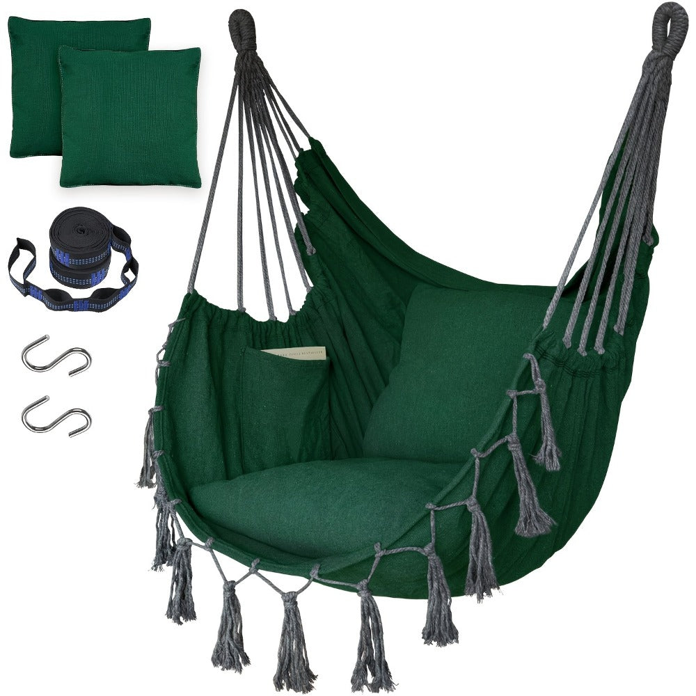Hammock Chair with Two Cushions for Comfortable Outdoor Seating in Patio detail image - detail view 6