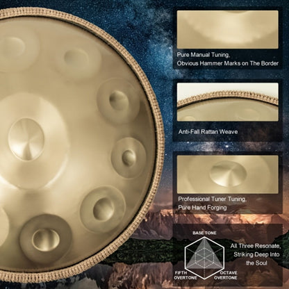 Hand Drum, 440Hz, 22 Inch, Notes, Handpan for Rhythm Practice detail image - detail view 5