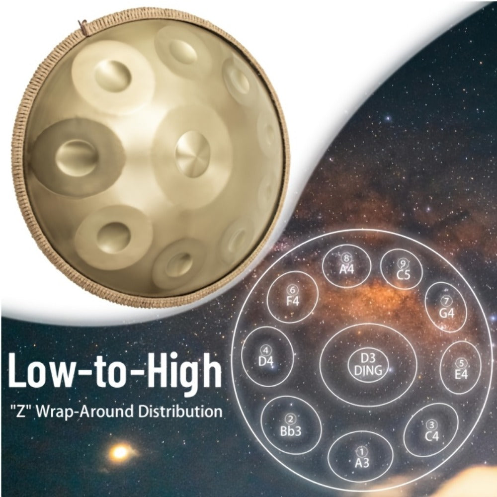 Hand Drum, 440Hz, 22 Inch, Notes, Handpan for Rhythm Practice detail image - detail view 6