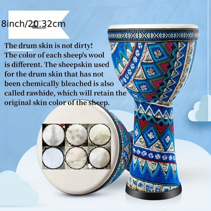 Hand Drum, Portable, Handmade, Campfire, 8-inch for Rhythm Practice detail image - detail view 3