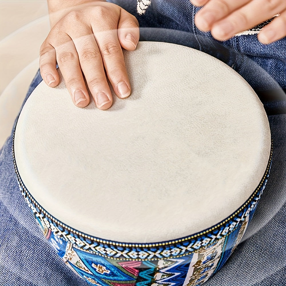 Hand Drum, Portable, Handmade, Campfire, 8-inch for Rhythm Practice detail image - detail view 8