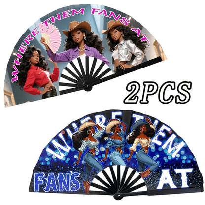 Hand Fan - Folding for Line Dancing Decorative Flapping for Props, Home Decoration & - product detail view 3