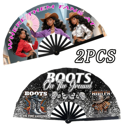 Hand Fan - Folding for Line Dancing Decorative Flapping for Props, Home Decoration & - product detail view 7
