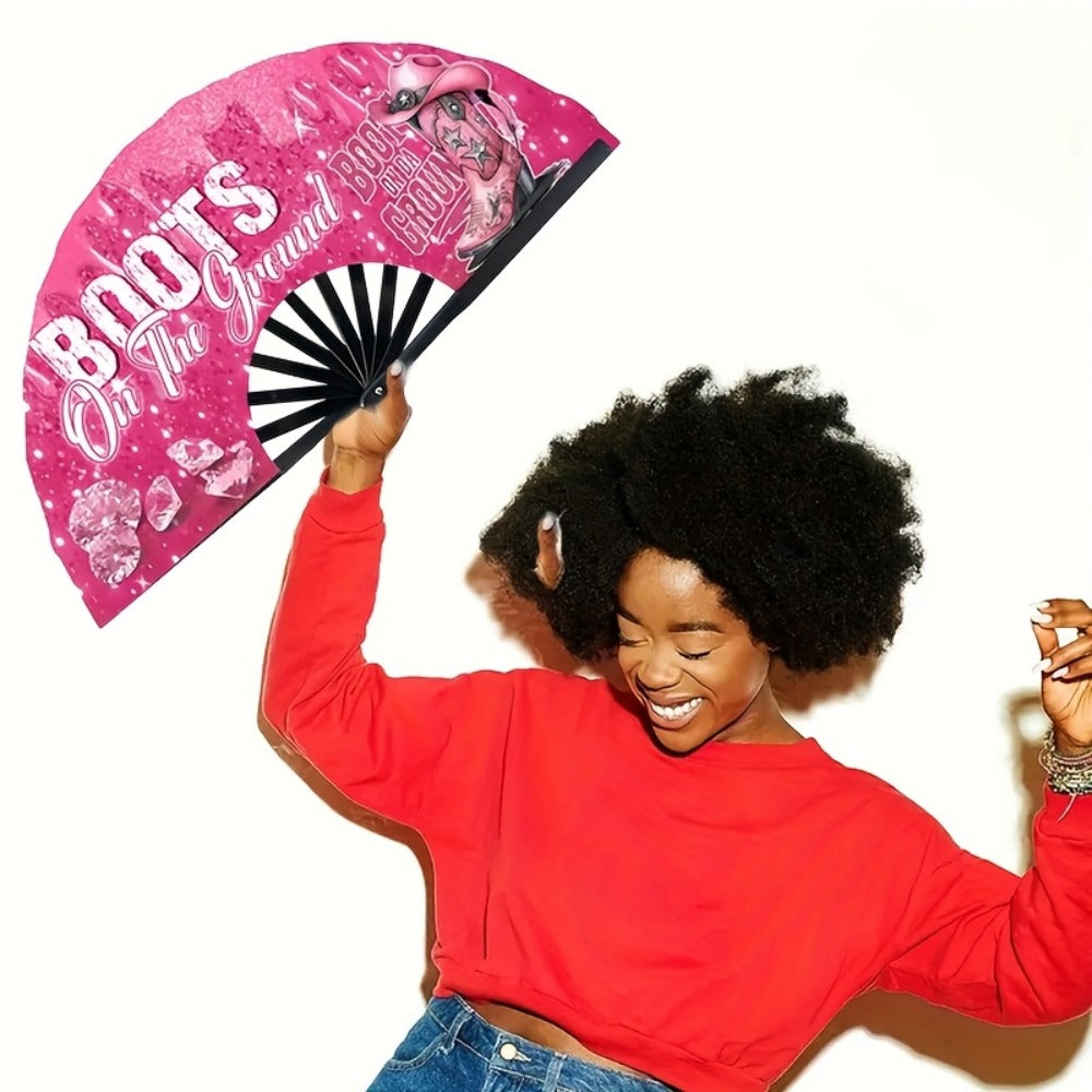 Hand Fan - Folding for Line Dancing Decorative Flapping for Props, Home Decoration & - product detail view 9