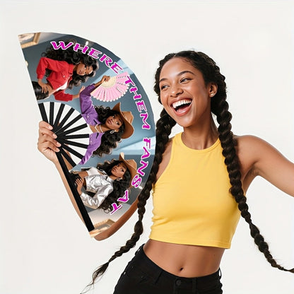 Hand Fan - Folding for Line Dancing Decorative Flapping for Props, Home Decoration & - product detail view 12