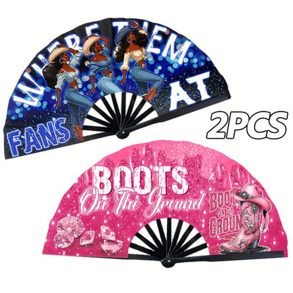 Hand Fan - Folding for Line Dancing Decorative Flapping for Props, Home Decoration & - product detail view 14