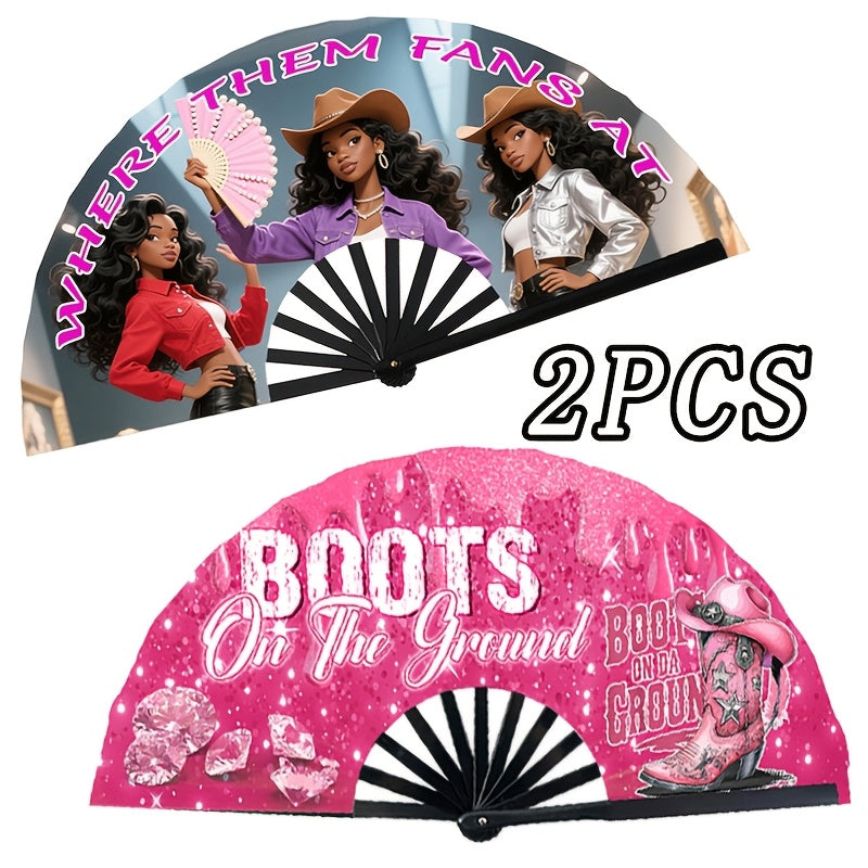 Hand Fan - Folding for Line Dancing Decorative Flapping for Props, Home Decoration & - product detail view 17