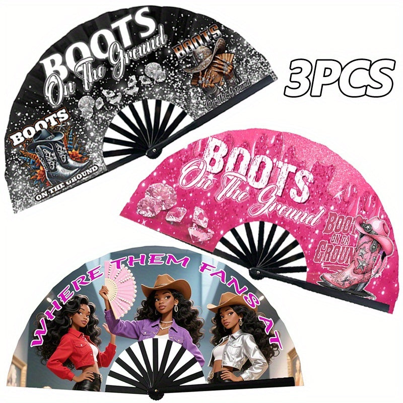 Hand Fan - Folding for Line Dancing Decorative Flapping for Props, Home Decoration & - product detail view 18
