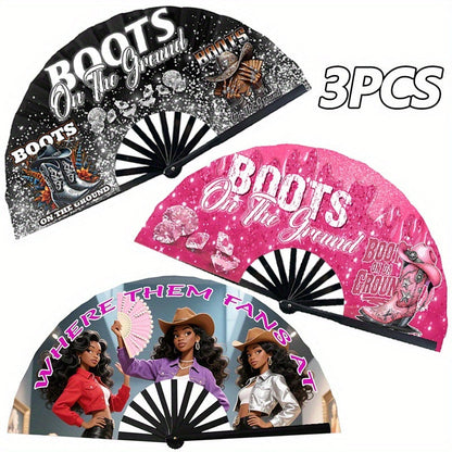 Hand Fan - Folding for Line Dancing Decorative Flapping for Props, Home Decoration & - product detail view 18