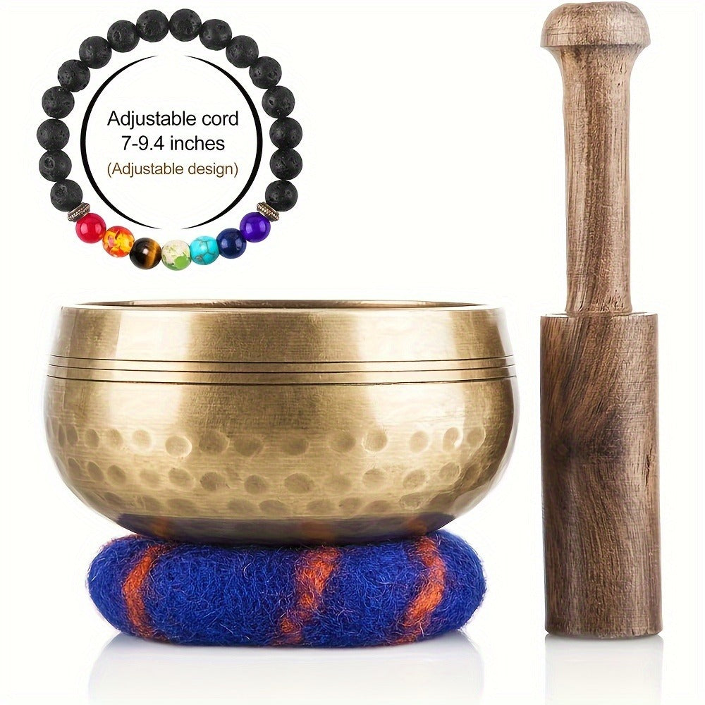 Handcrafted Nepali Singing Bowl Set with Mallet for Yoga and Meditation detail image - detail view 3