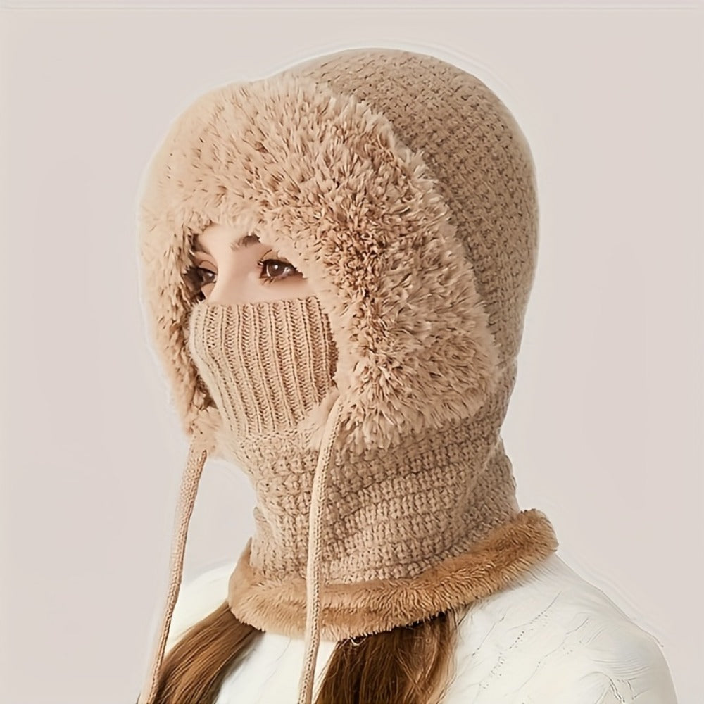 Hats & Beanies - Winter Beanie Hat for Women Plush Warm Fleece Lined Knit Cap Soft Cozy - product detail view 6