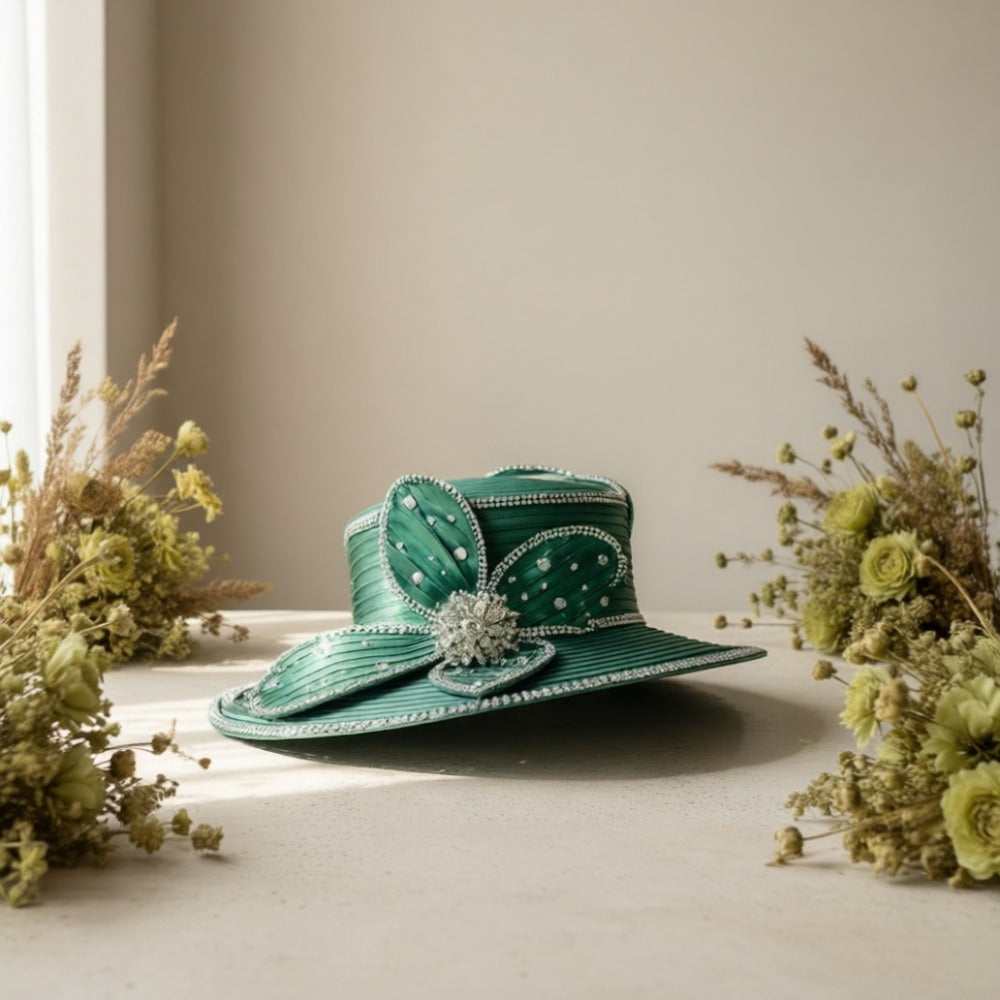 Hats - Handmade Ladies Church Hat - Elegant Decorated Women Fascinator Hat for - product detail view 8
