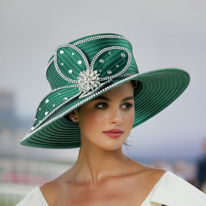 Hats - Handmade Ladies Church Hat - Elegant Decorated Women Fascinator Hat for - product detail view 13