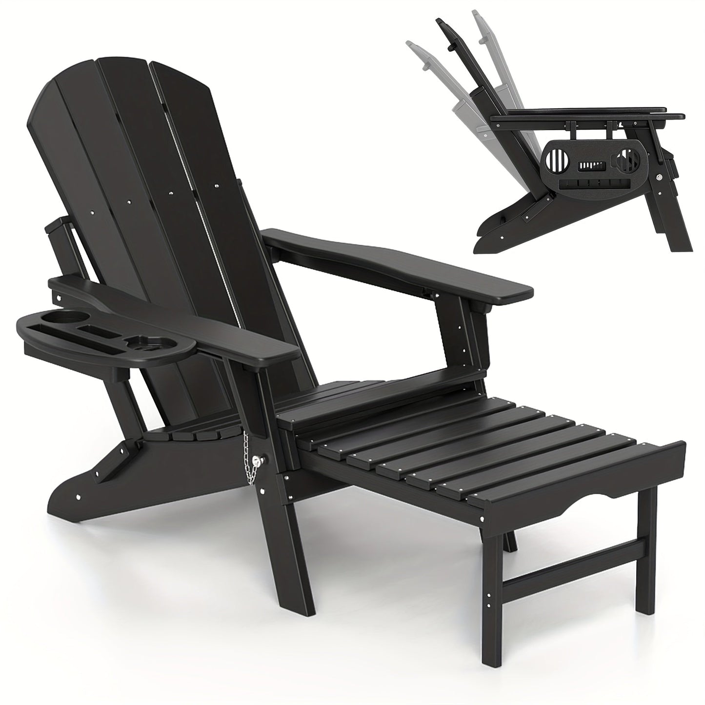Adirondack Chair shown in the Black, 1pc option