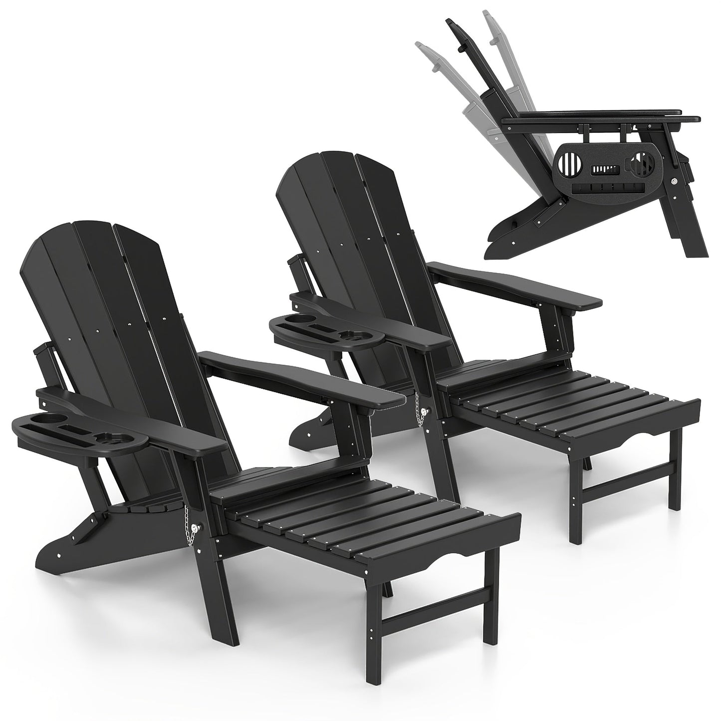 Adirondack Chair shown in the Black, 2pcs option