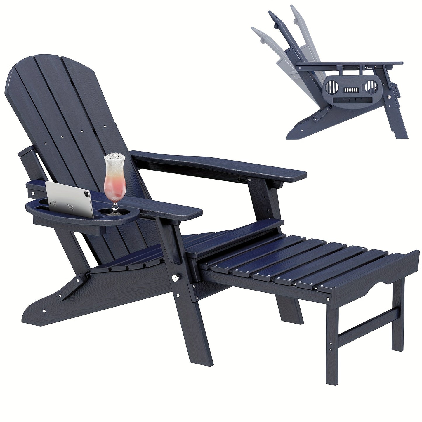 Adirondack Chair shown in the Blue Navy, 1pc option
