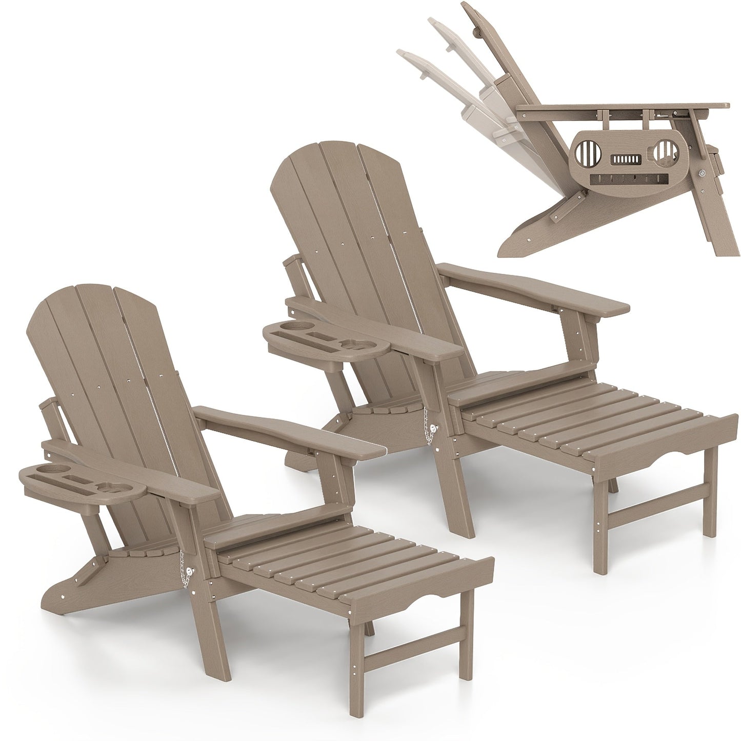 Adirondack Chair shown in the Brown, 2pcs option
