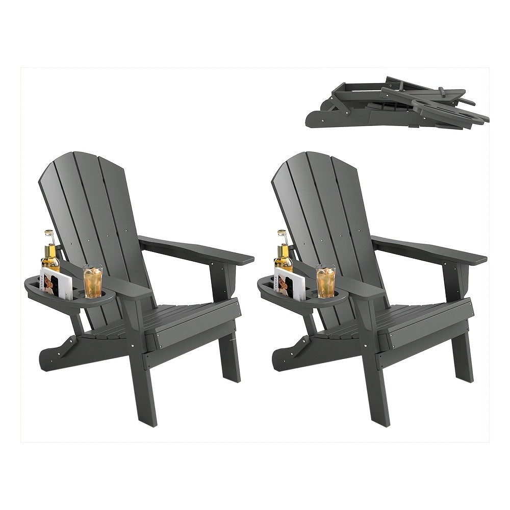 HDPE Adirondack Chair with Weather-Resistant Finish and Adjustable Backrest for Patio detail image - detail view 14