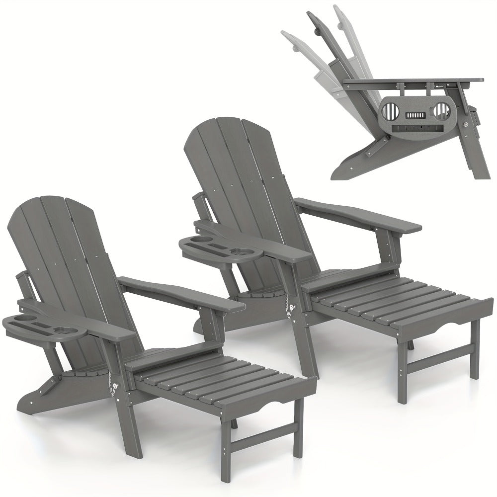 HDPE Adirondack Chair with Weather-Resistant Finish and Adjustable Backrest for Patio detail image - detail view 20
