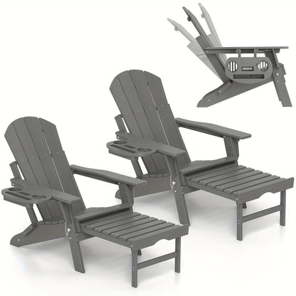 HDPE Adirondack Chair with Weather-Resistant Finish and Adjustable Backrest for Patio detail image - detail view 20