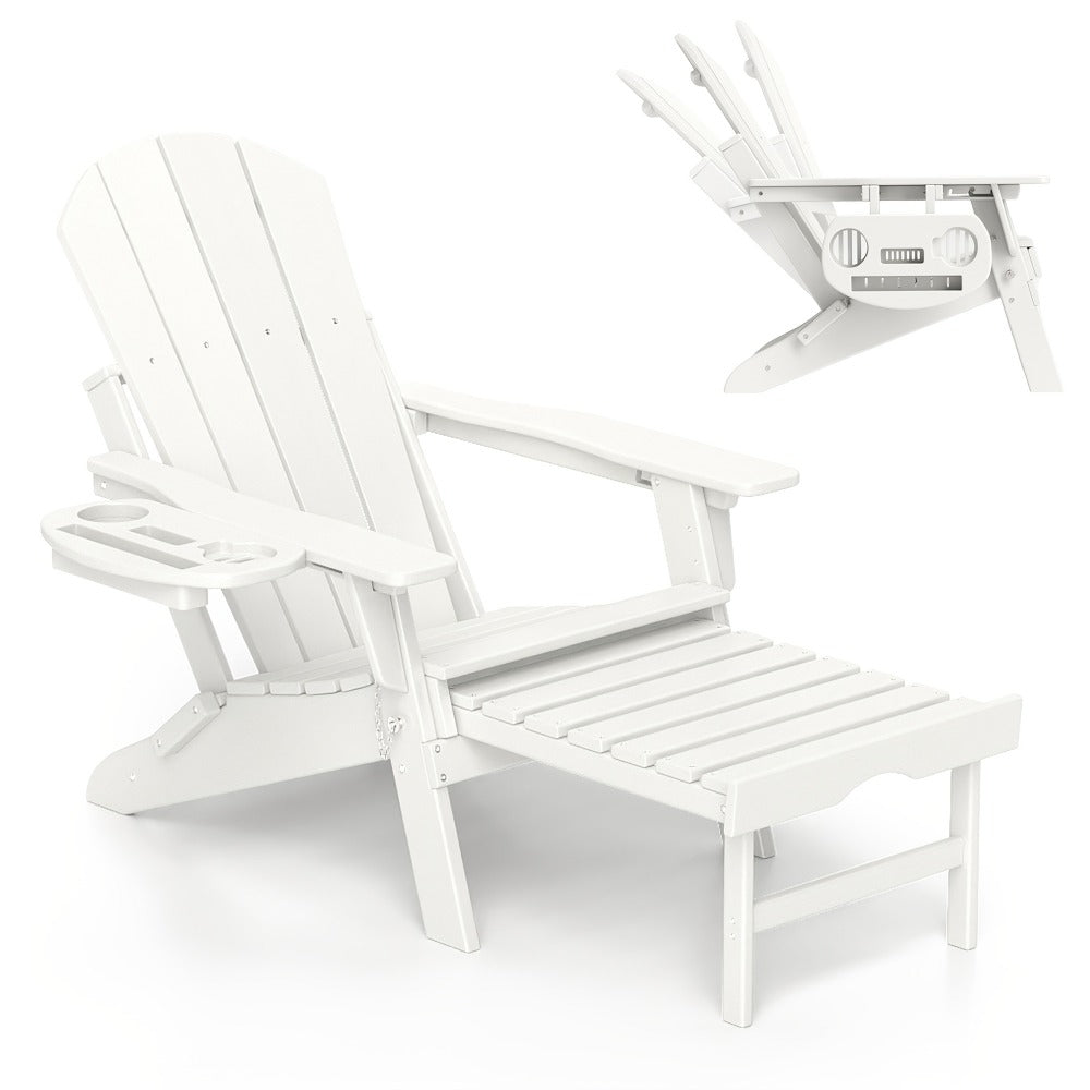 HDPE Adirondack Chair with Weather-Resistant Finish and Adjustable Backrest for Patio detail image - detail view 23