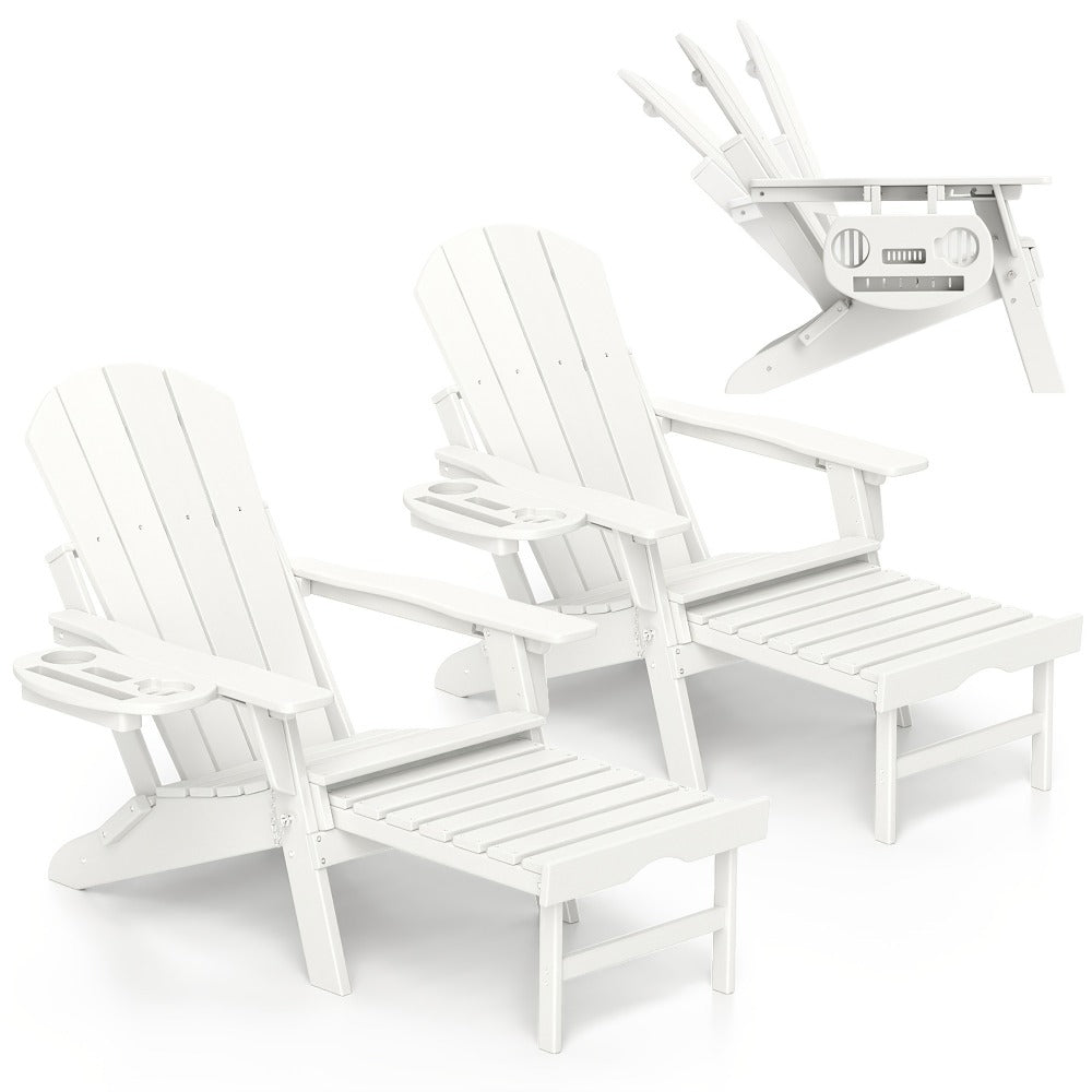 HDPE Adirondack Chair with Weather-Resistant Finish and Adjustable Backrest for Patio detail image - detail view 24