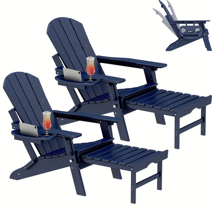 HDPE Adirondack Chair with Weather-Resistant Finish and Adjustable Backrest for Patio detail image - detail view 26