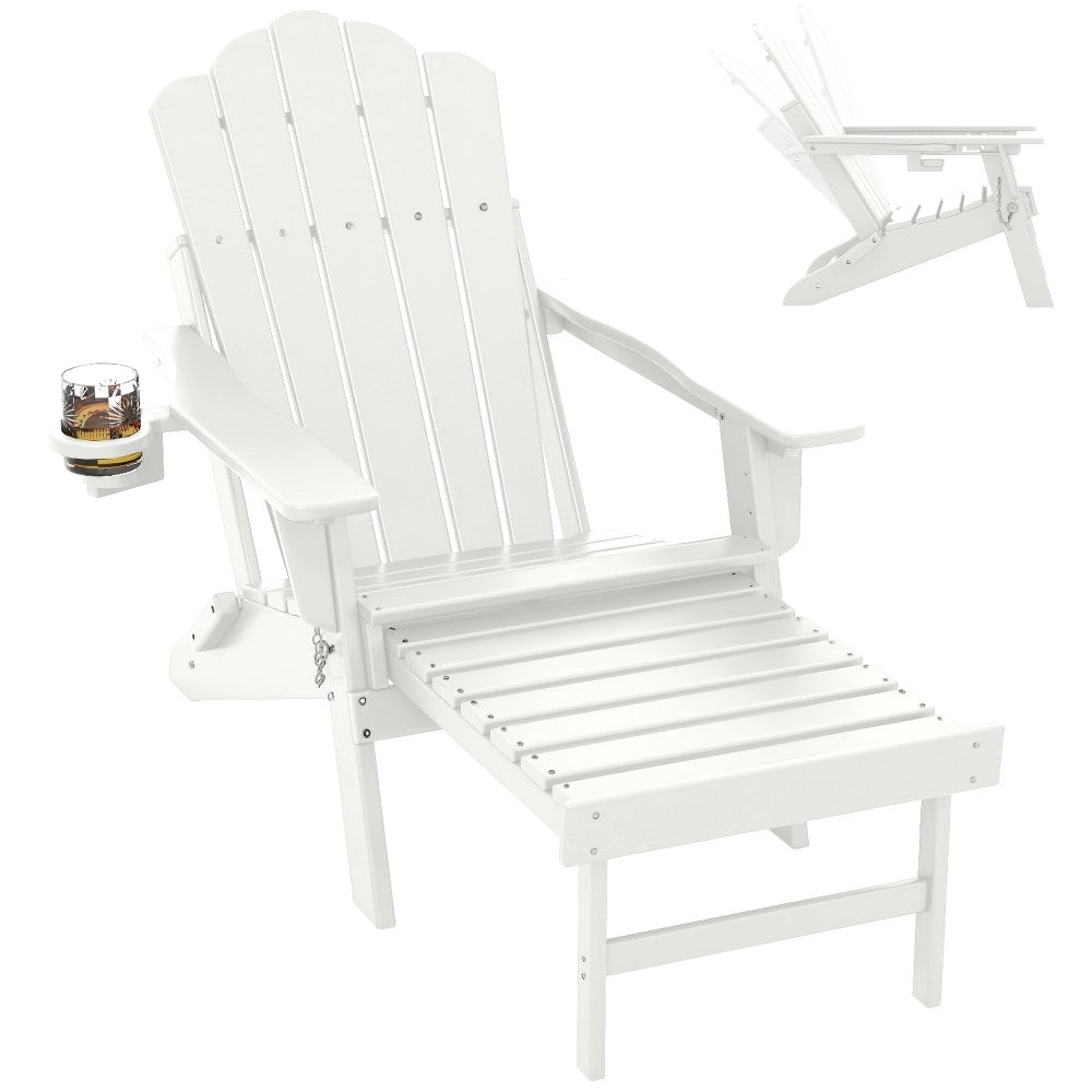 HDPE Adirondack Chair with Weather-Resistant Finish and Adjustable Backrest for Patio detail image - detail view 28
