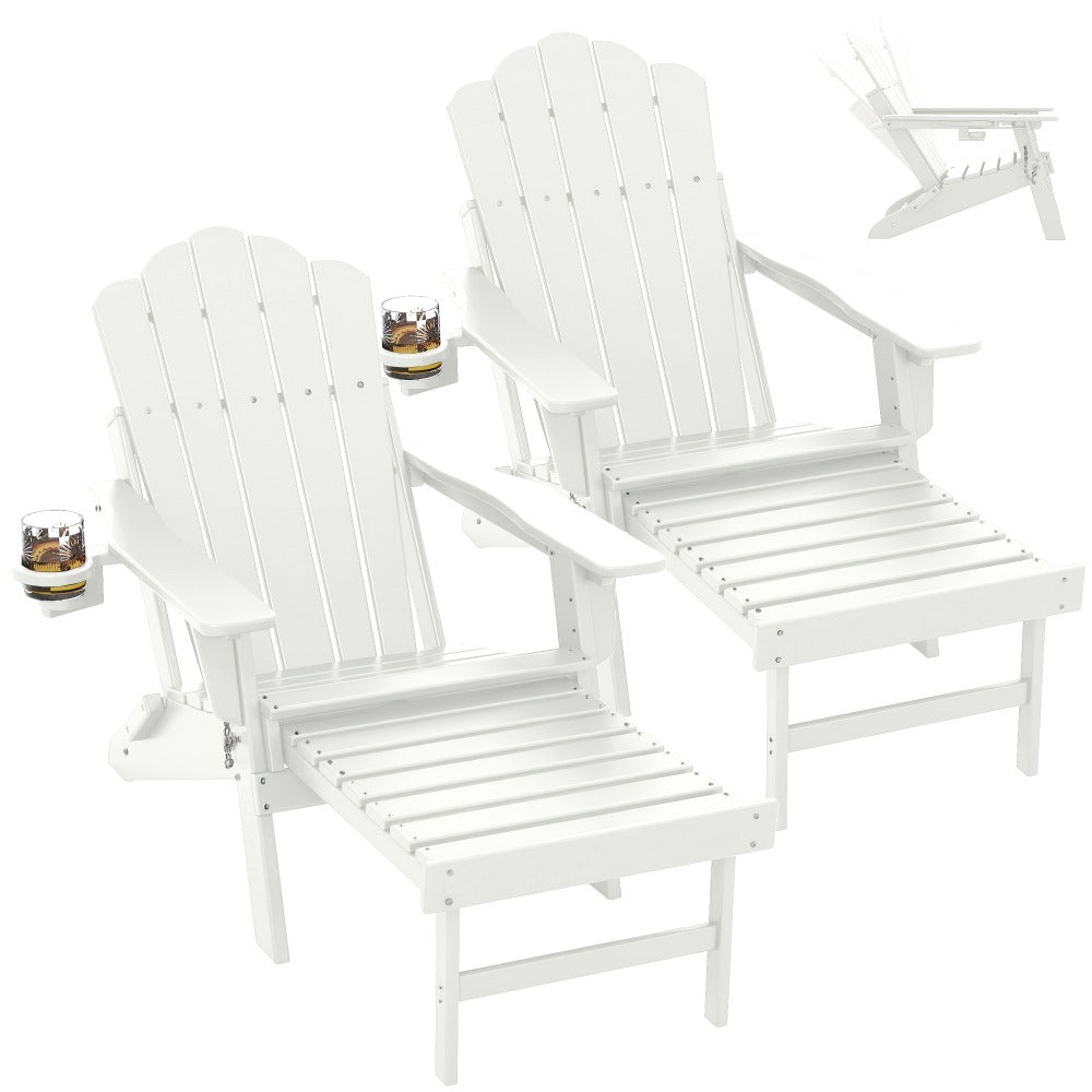 HDPE Adirondack Chair with Weather-Resistant Finish and Adjustable Backrest for Patio detail image - detail view 29