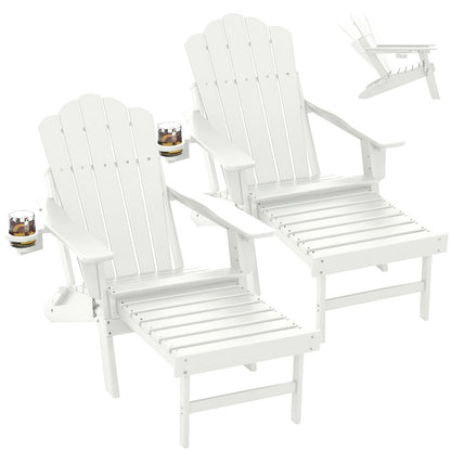 HDPE Adirondack Chair with Weather-Resistant Finish and Adjustable Backrest for Patio detail image - detail view 29